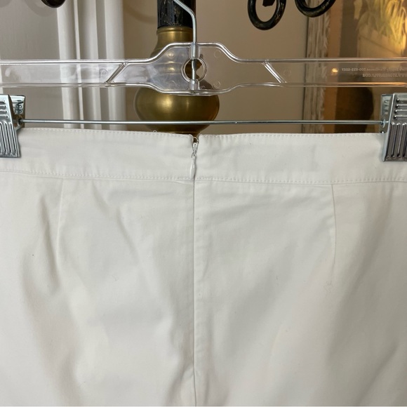 Talbots Skirt Womens 10 White Twill Button Front Pockets Summer Nautical Skirt - Picture 4 of 12